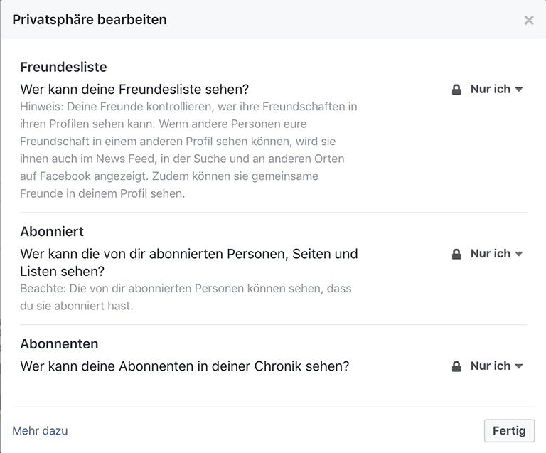 Freundesliste Facebook schließen