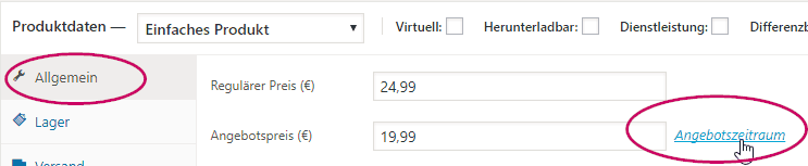 Angebotpreis WooCommerce