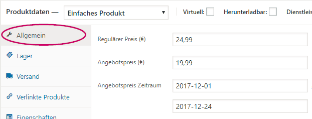 Angebotszeitraum WooCommerce
