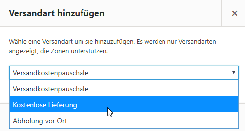 Versandzone WooCommerce